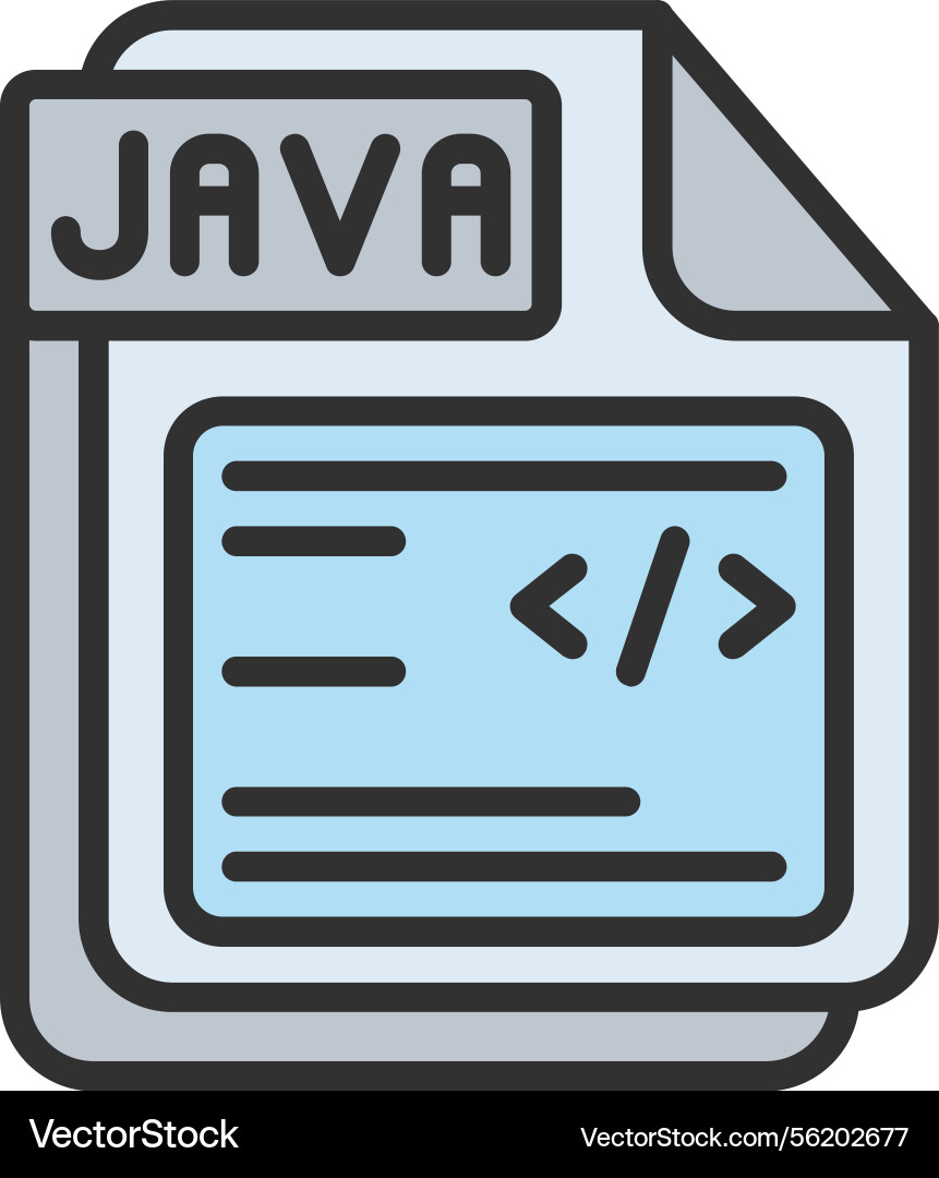 Java outline filled icon vector image