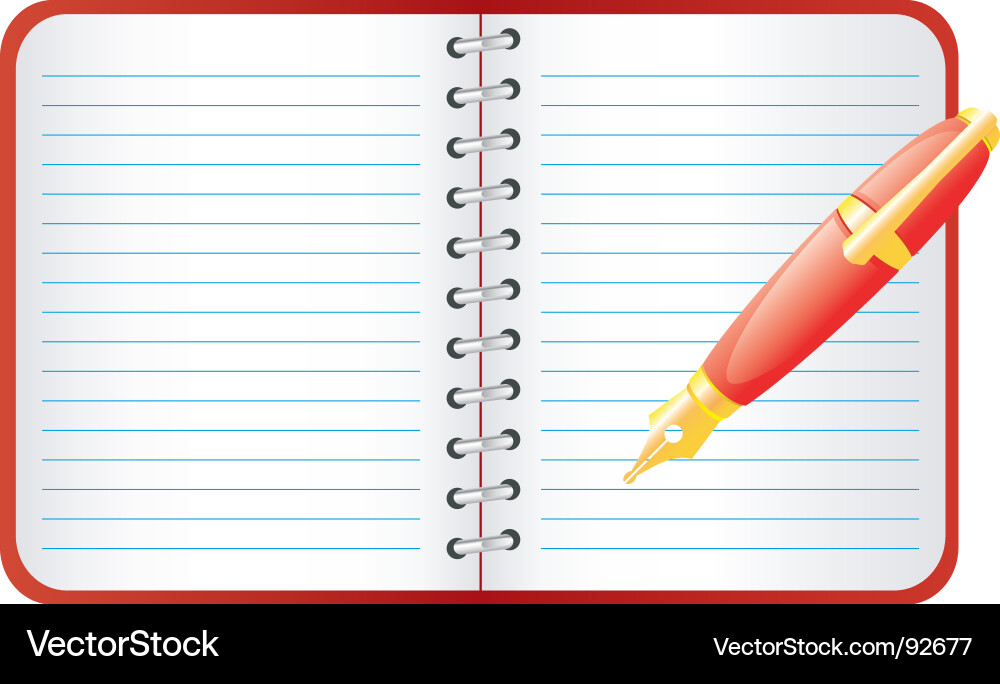 Pen and notebook Vector Image