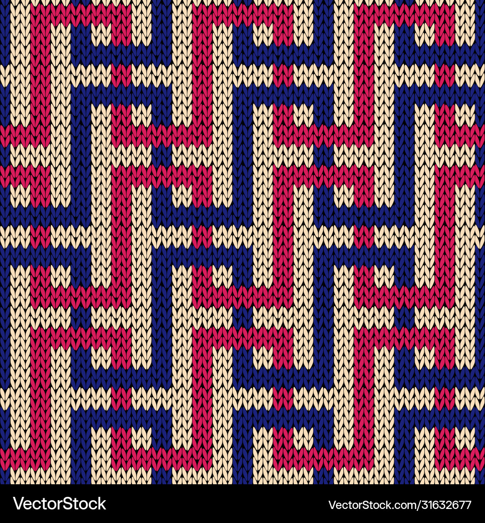 Seamless knitted pattern with interlacing lines Seamless knitted pattern with interlacing lines vector image