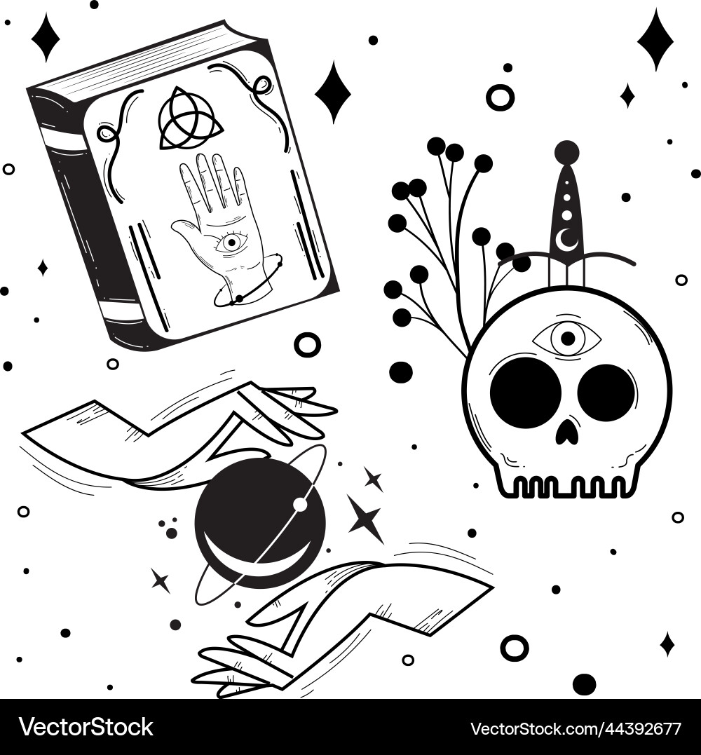 Seamless pattern background with esoterism icons vector image