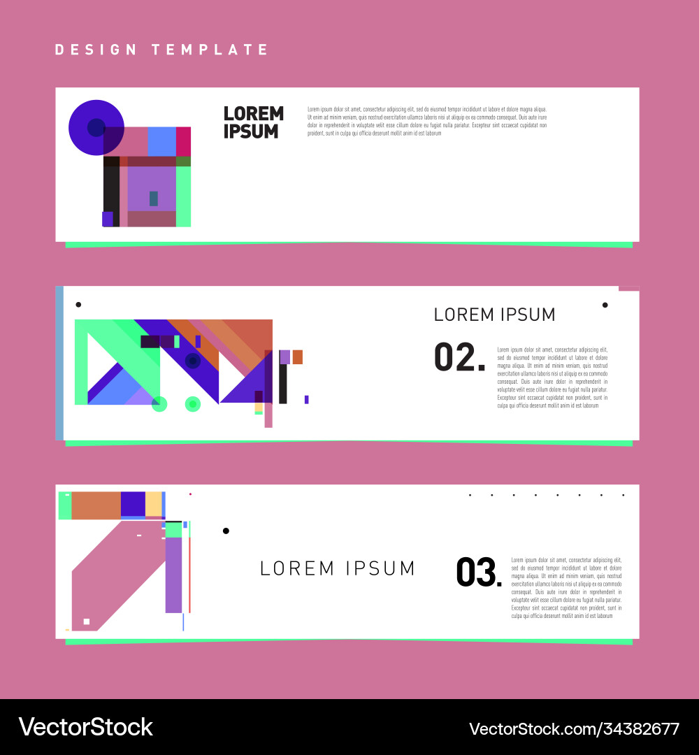 Set abstract banner web design template retro Set abstract banner web design template retro Vector Image