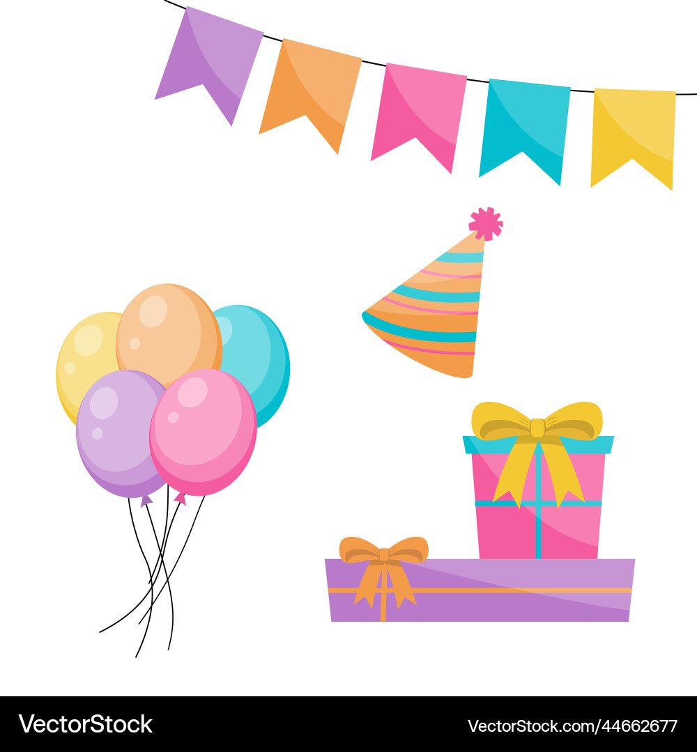 Set of party design elements Vector Image