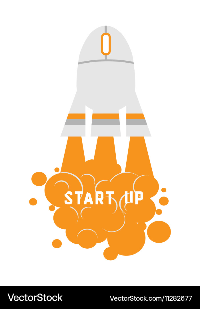 Start up computer mouse as rocket Vector Image