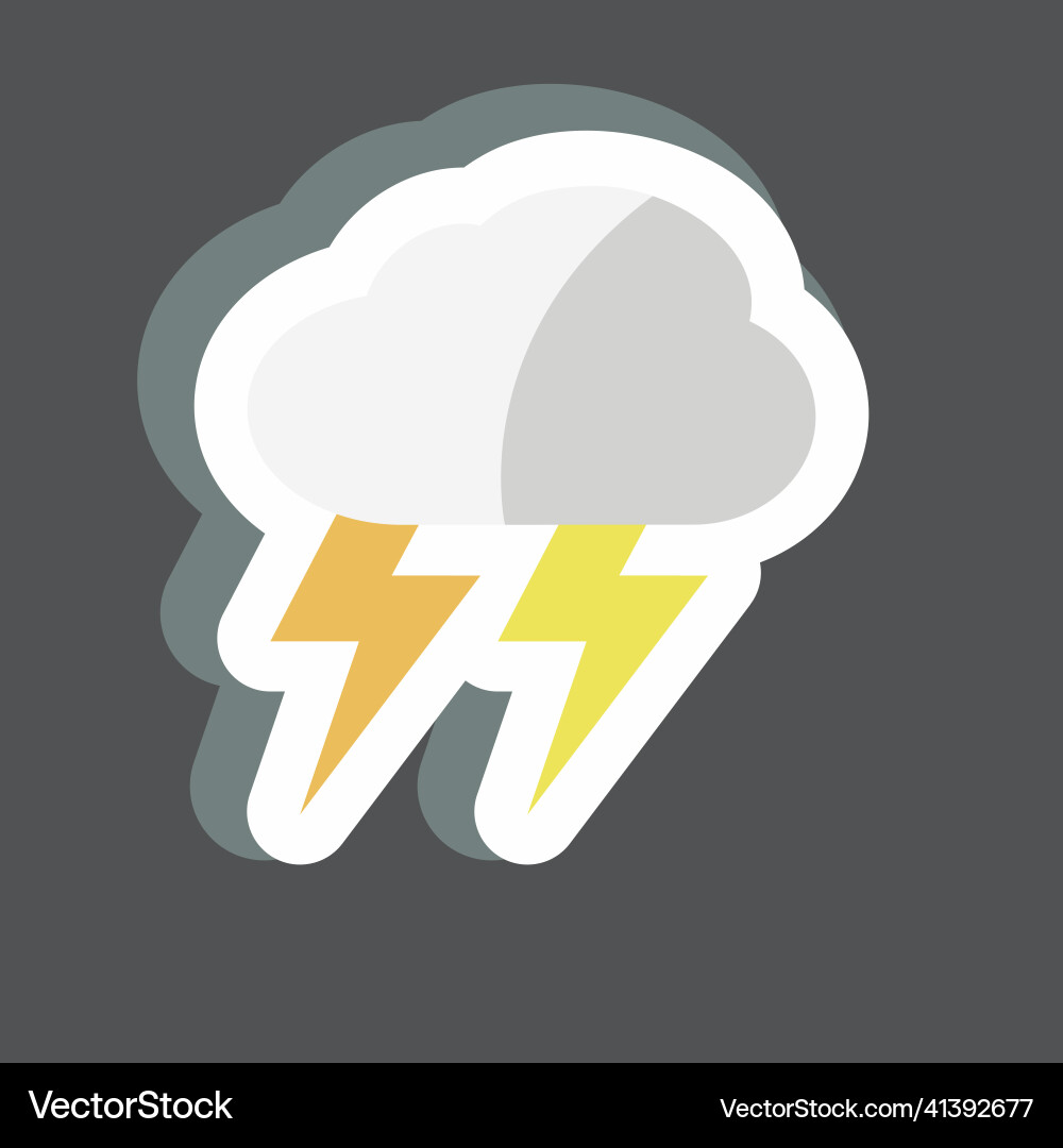 Thunderstorm Aufkleber in trendy isoliert auf schwarz Thunderstorm Aufkleber in trendy isoliert auf schwarz vektorbild