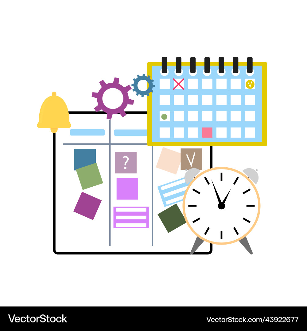 Time management concept appoint task and deadline Time management concept appoint task and deadline vector image
