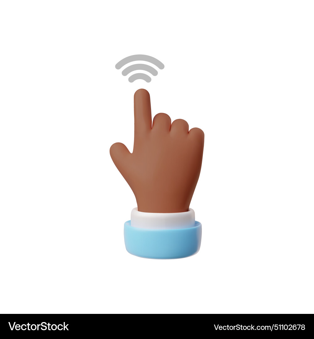 3d of a hand making click or tap Royalty Free Vector Image