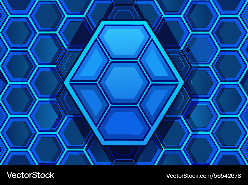Abstract dark blue hexagonal pattern Abstract dark blue hexagonal pattern Vector Image
