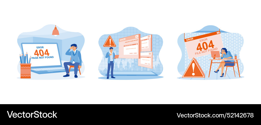 An angry programmer at work 404 error page An angry programmer at work 404 error page vector image