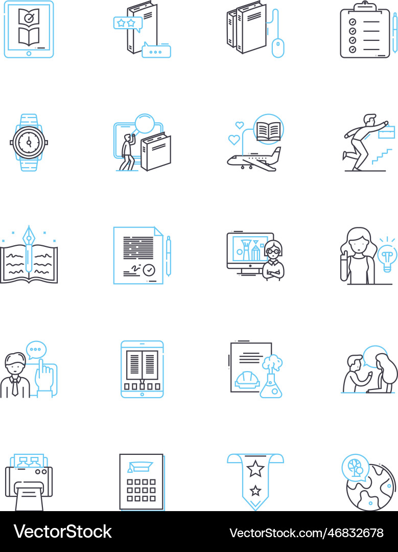 Analysis scheme linear icons set diagram logic Analysis scheme linear icons set diagram logic vector image