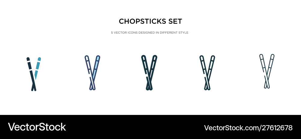 Chopsticks set icon in different style two Chopsticks set icon in different style two vector image