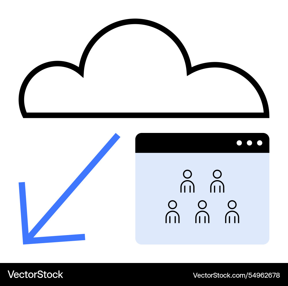 Cloud data sharing concept with application Cloud data sharing concept with application Vector Image
