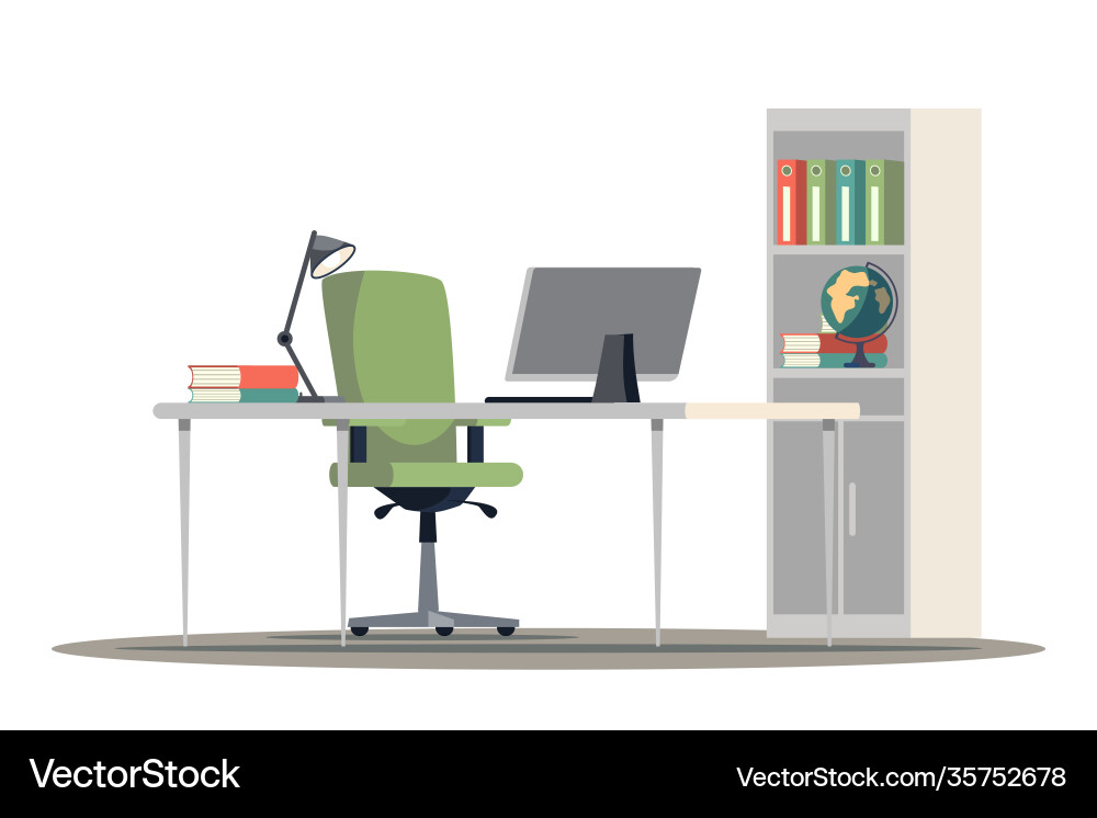 Flaches Büro Innendesign Flaches Büro Innendesign vektorbild
