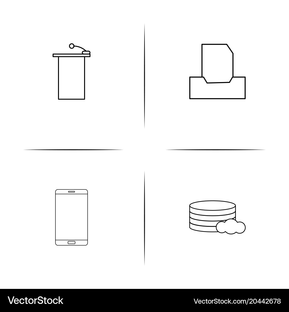 Internet of things simple linear icon setsimple vector image