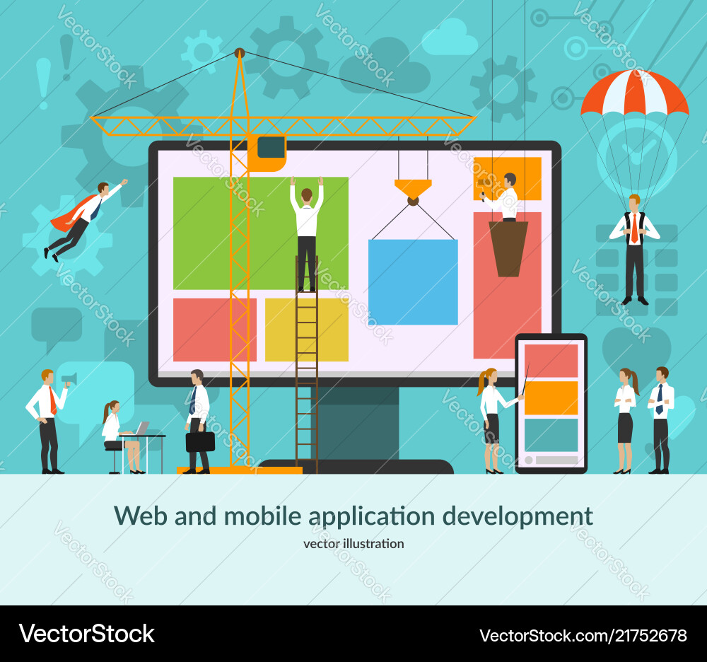 Mobile & Web App Development vector image