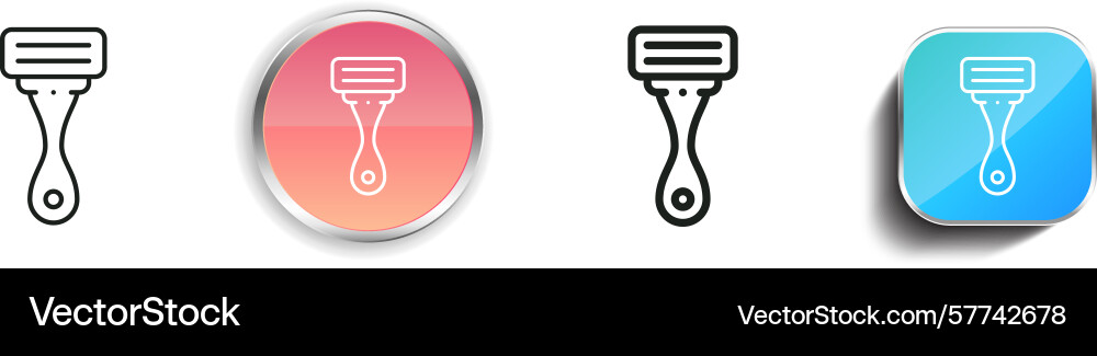 Razor icon thin linear regular and button style vector image