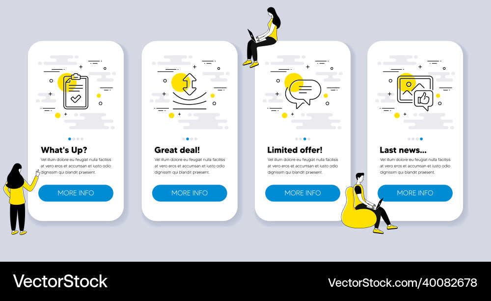 Set of line icons such as text message Set of line icons such as text message vector image