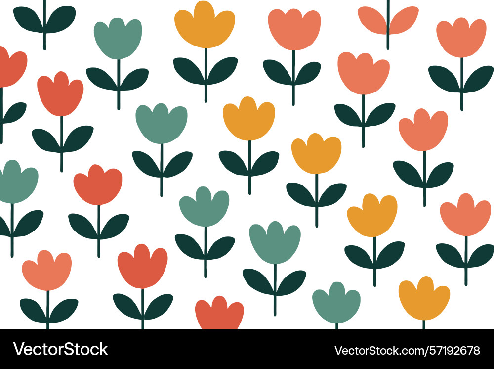 Simple flower pattern seamless repeat design Vector Image