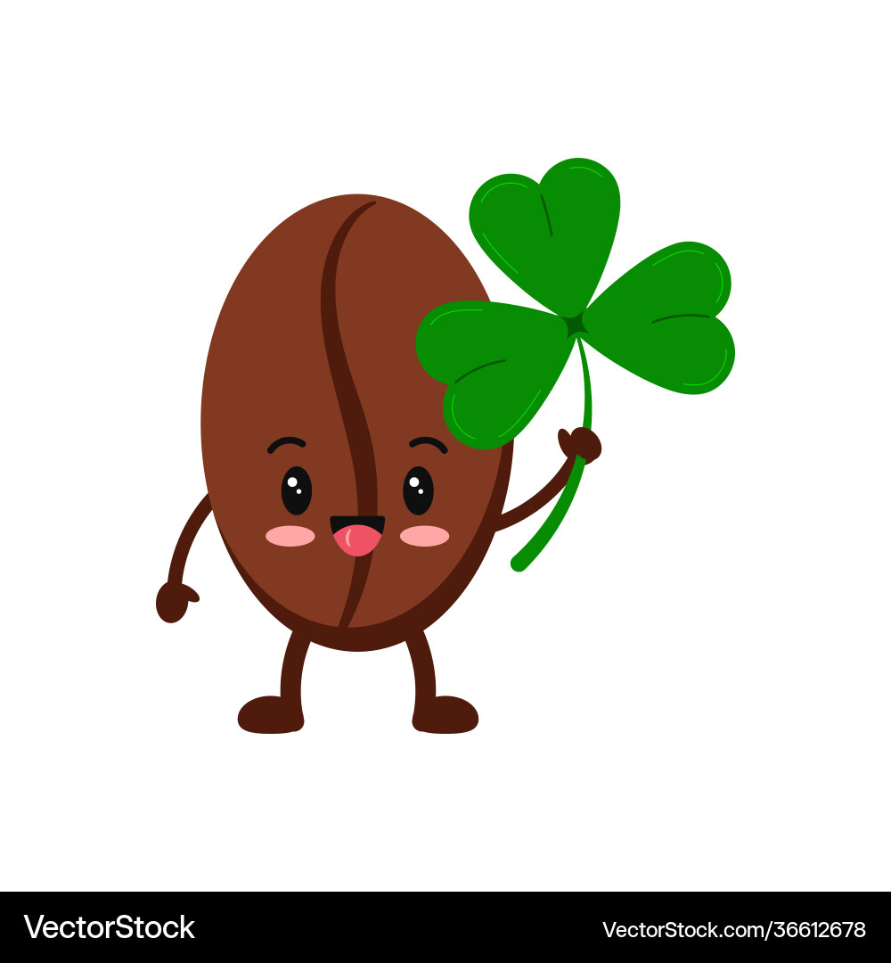 St patrick day coffee bean boy icon isolated St patrick day coffee bean boy icon isolated vector image