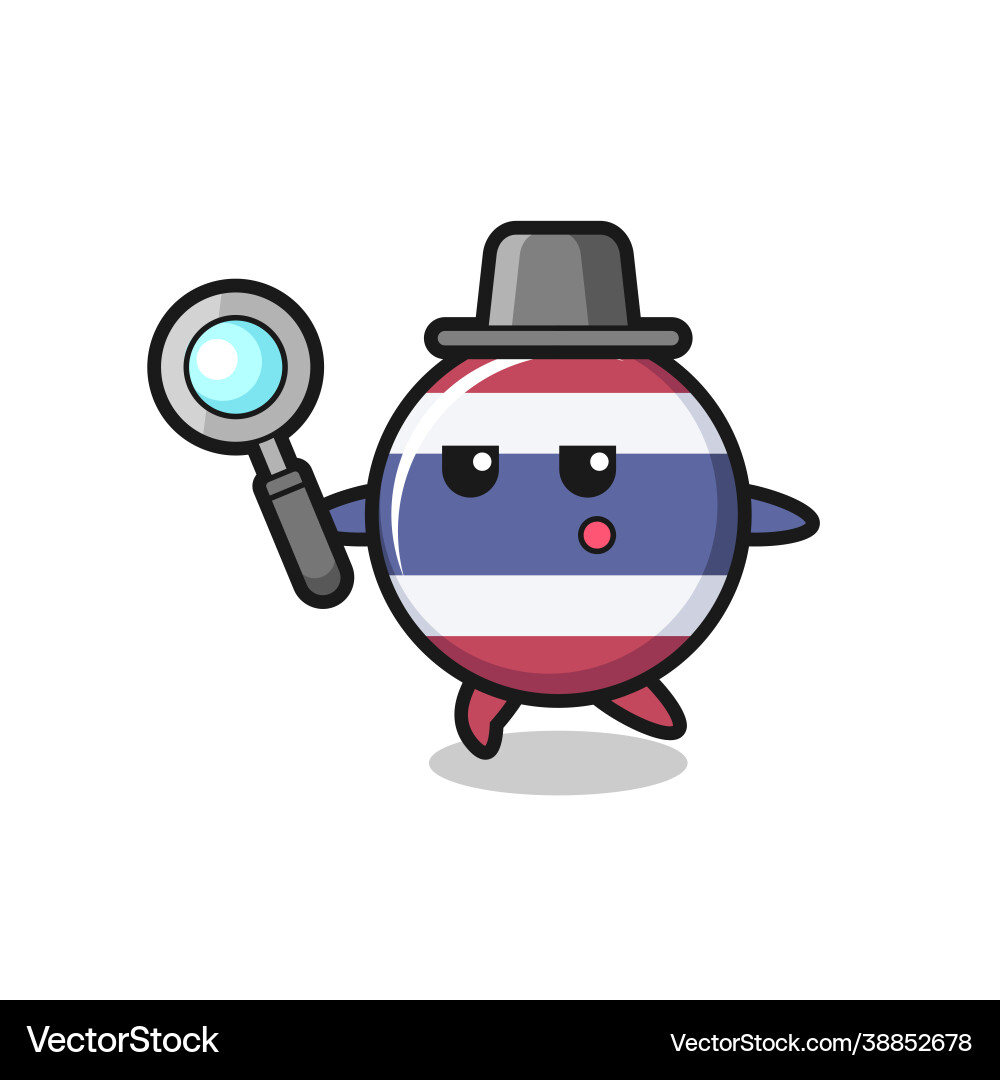 Thailand Flagge Badge Cartoon Charakter Suche Thailand Flagge Badge Cartoon Charakter Suche vektorbild