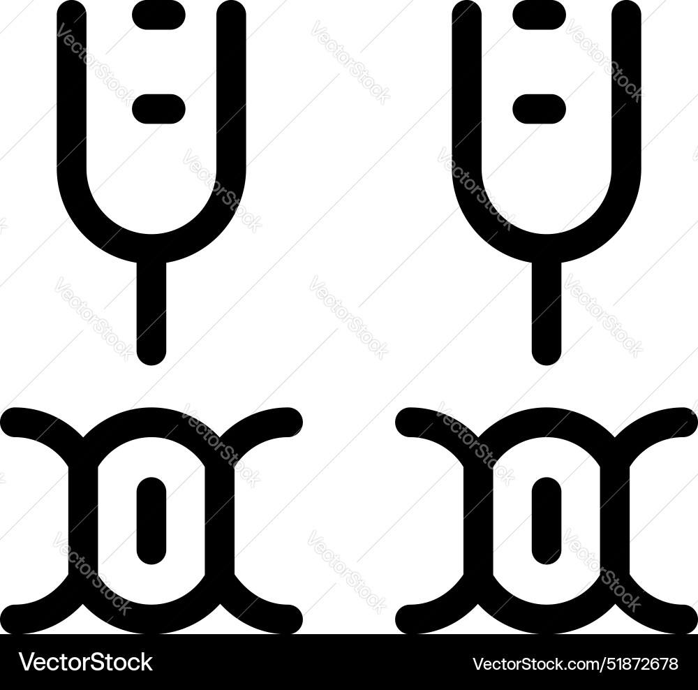 Tuning fork and sound wave vibrating showing Tuning fork and sound wave vibrating showing Vector Image
