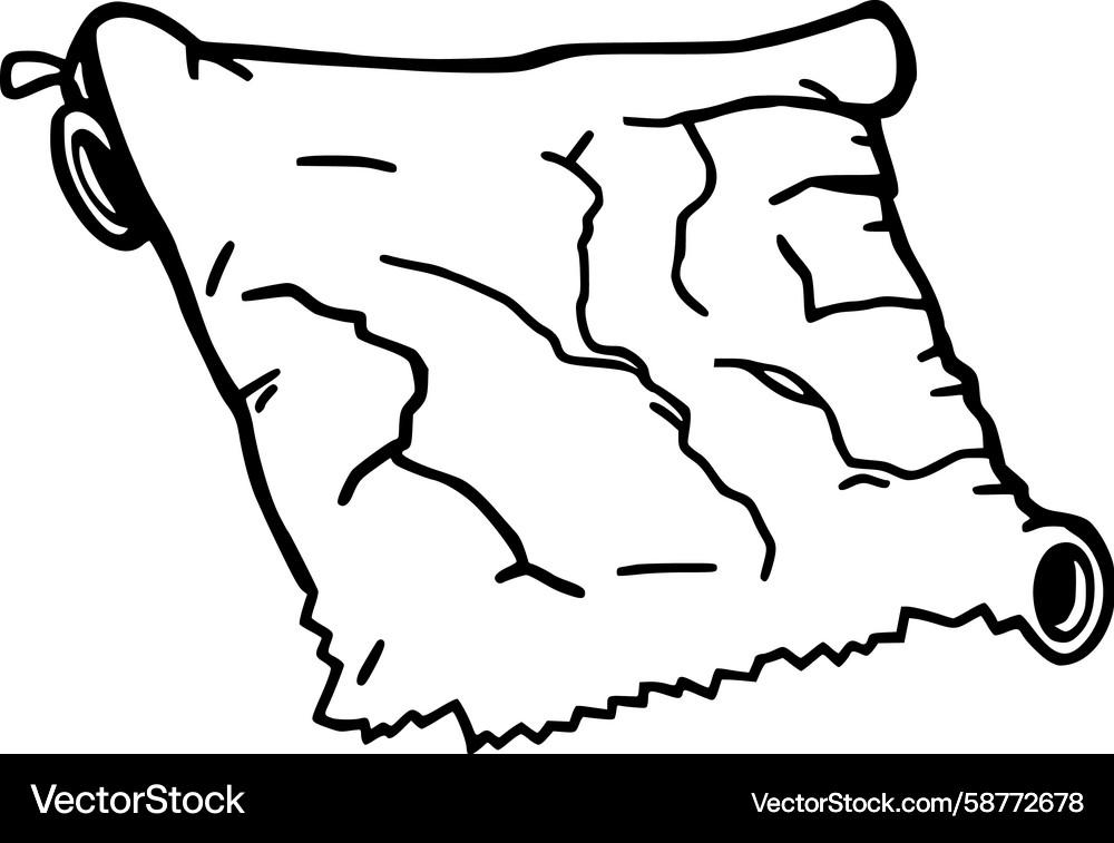 Weathered Scroll with Torn Edges Vector Image