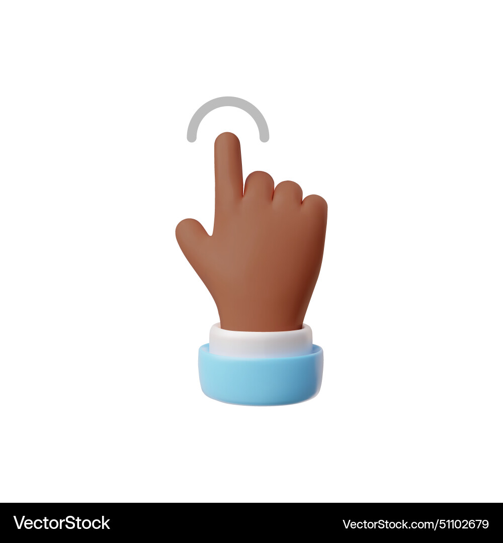 3d afro hand pointing index finger gesture vector image