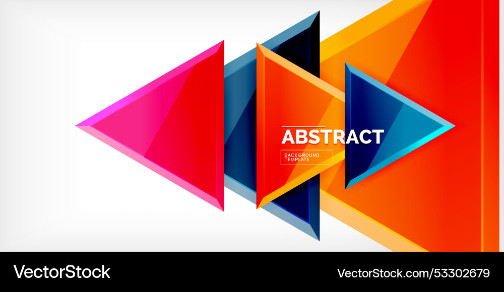 Abstract background - colorful triangles with 3d Abstract background - colorful triangles with 3d vector image