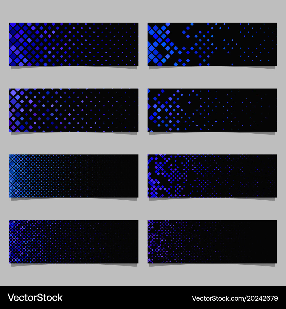 Abstract digital rounded square pattern banner vector image