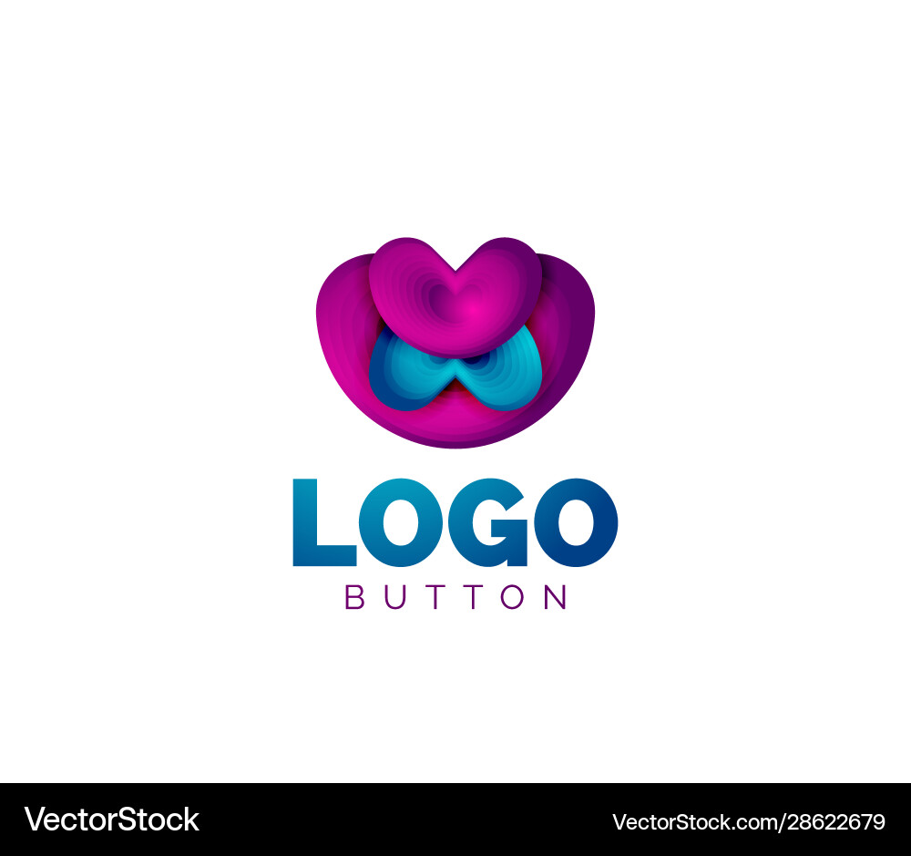 Abstract round shape logo template minimal Vector Image