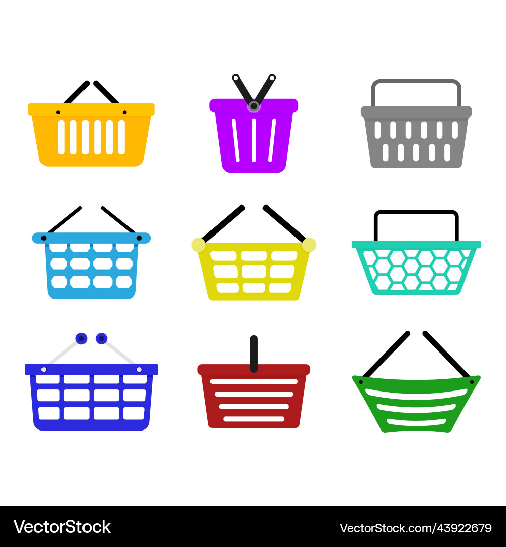 Baskets für Einkaufszentren in Supermarkt Baskets für Einkaufszentren in Supermarkt vektorbild