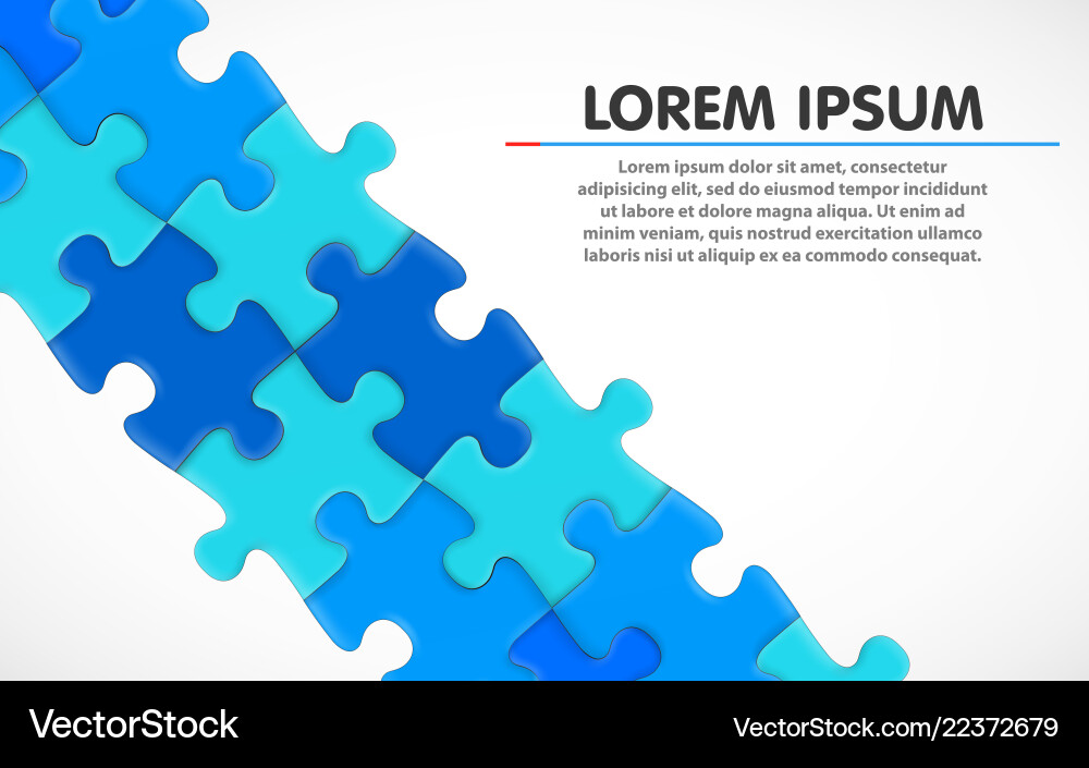 Blau Puzzle leeren einfachen Hintergrund Vektorbild