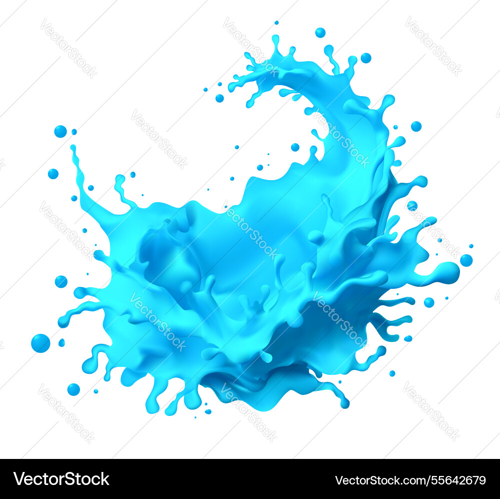 Blue paint splashing isolated on white background Blue paint splashing isolated on white background vector image