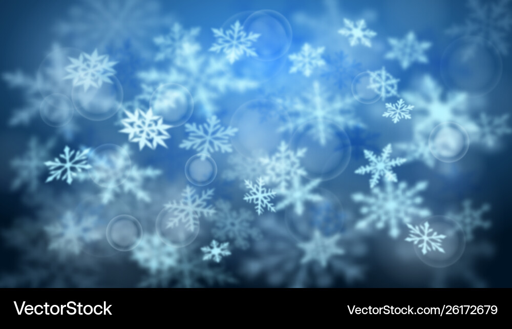 Christmas background defocused snowflakes Vector Image