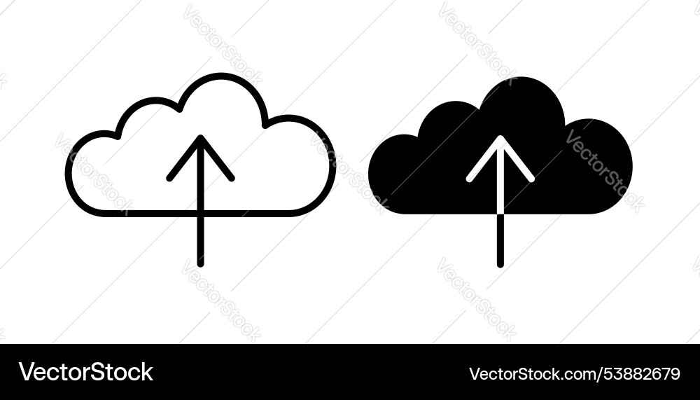 Cloud upload icon set vector image