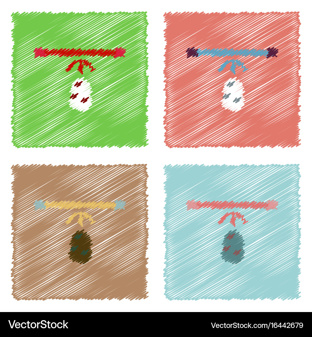 Collection of flat shading style icons effect Vector Image