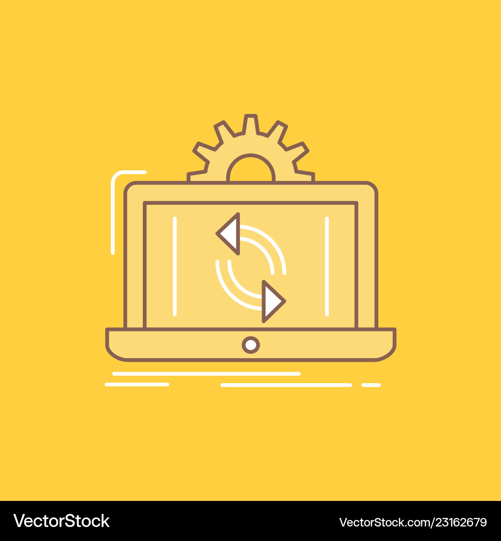 Data processing analysis reporting sync flat line Data processing analysis reporting sync flat line vector image