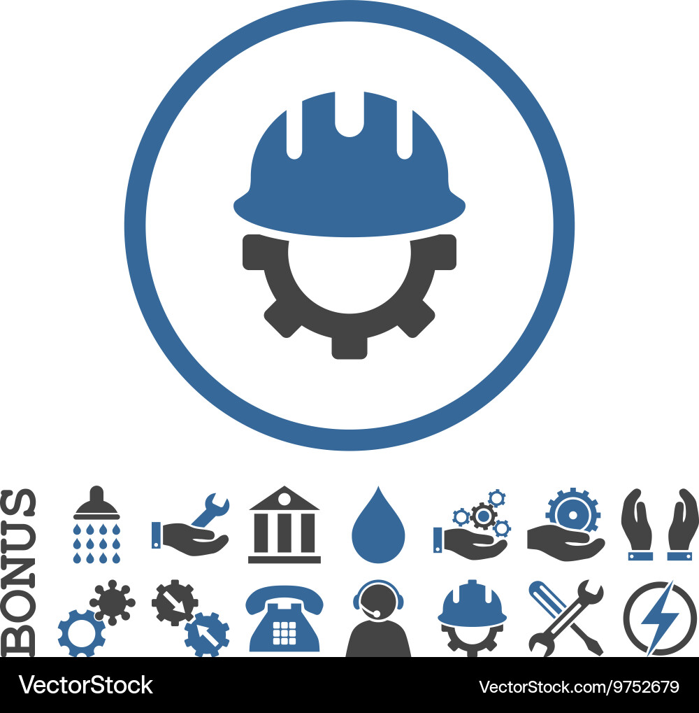 Development hardhat flat rounded icon vector image