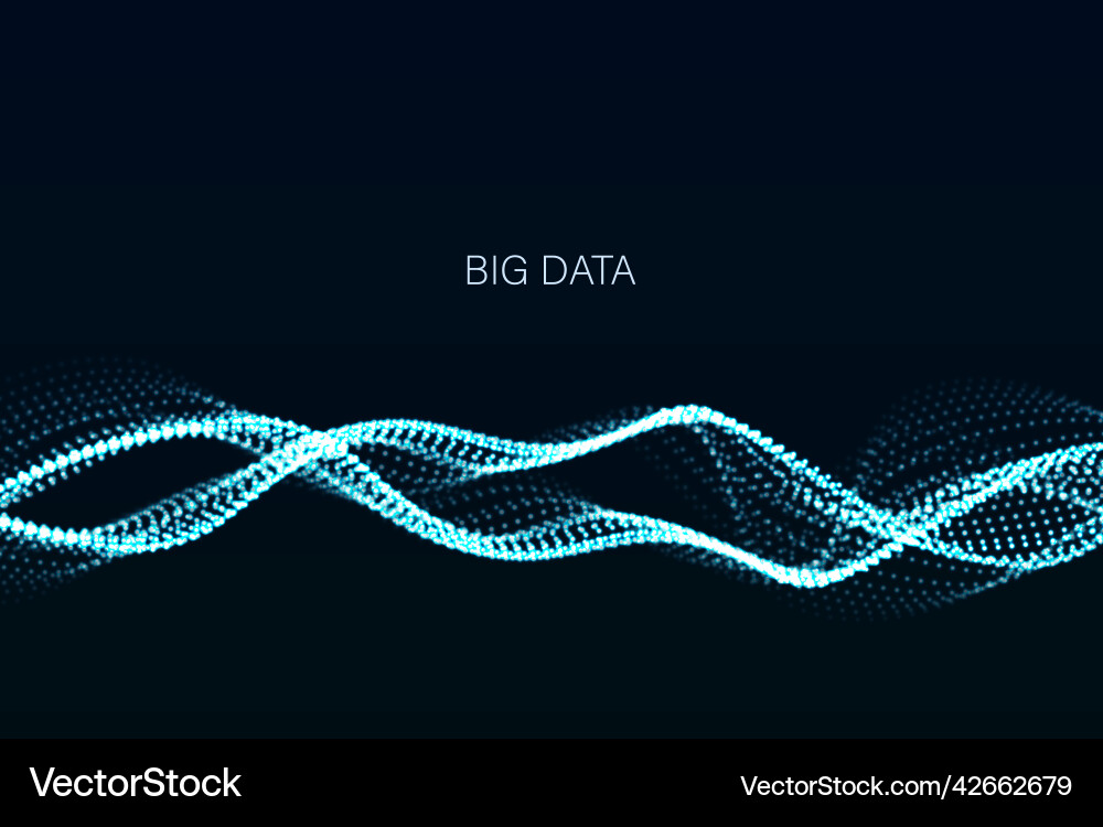 Dynamic wave on abstract dark background vector image
