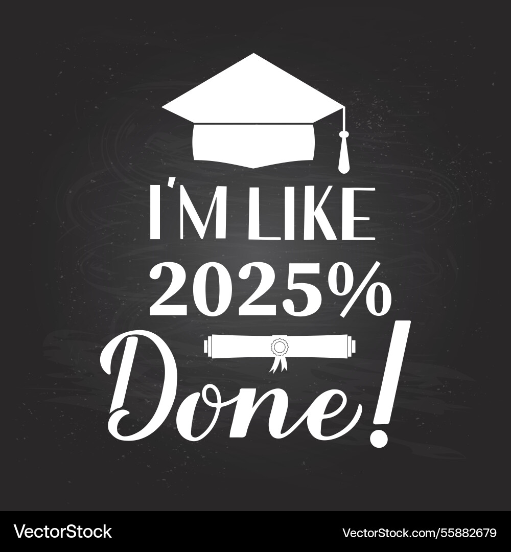 Funny graduation poster with lettering i am like Vector Image
