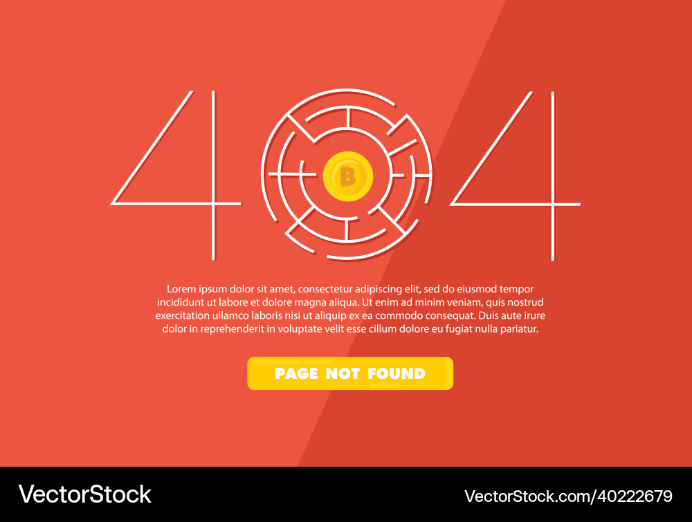 Internet network warning 404 error page or file Vector Image