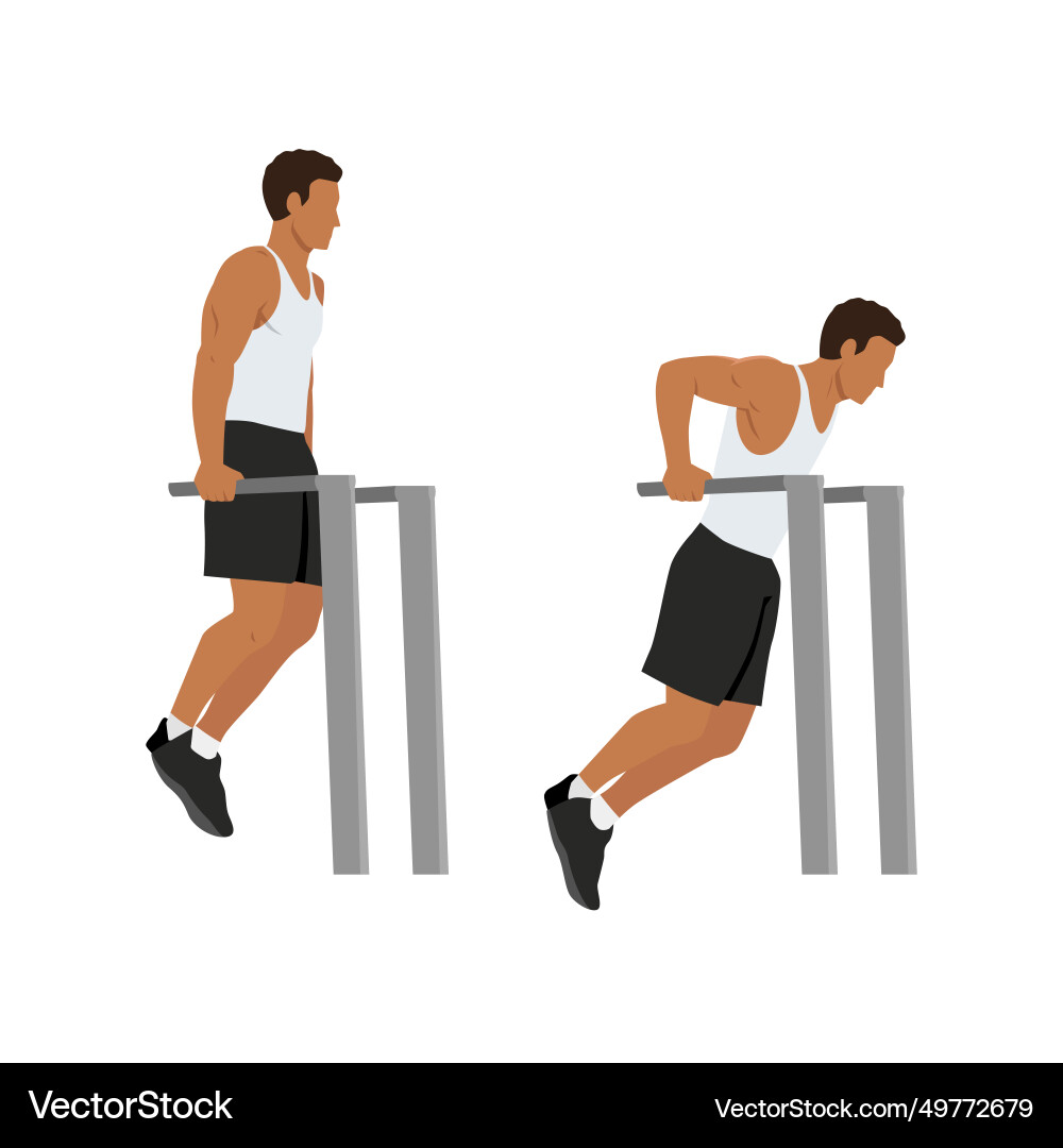 Man doing trice dip exercise Man doing trice dip exercise vector image