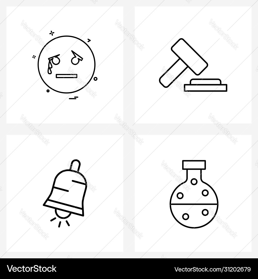 Modern style set 4 line pictograph grid based Vector Image
