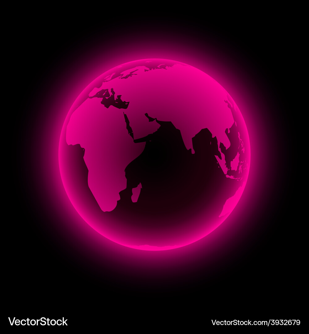 Neon Globe Icon Vector Image