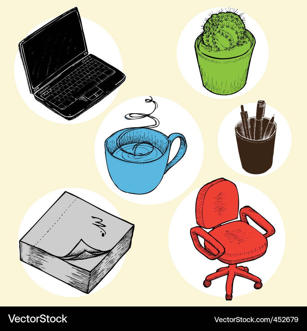 Office objects Vector Image