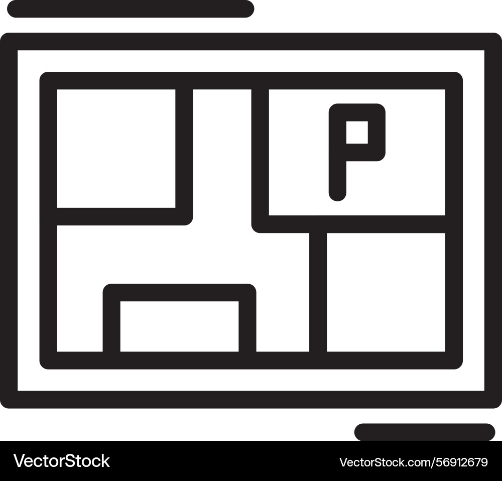 Parking map linear style icon design Vector Image