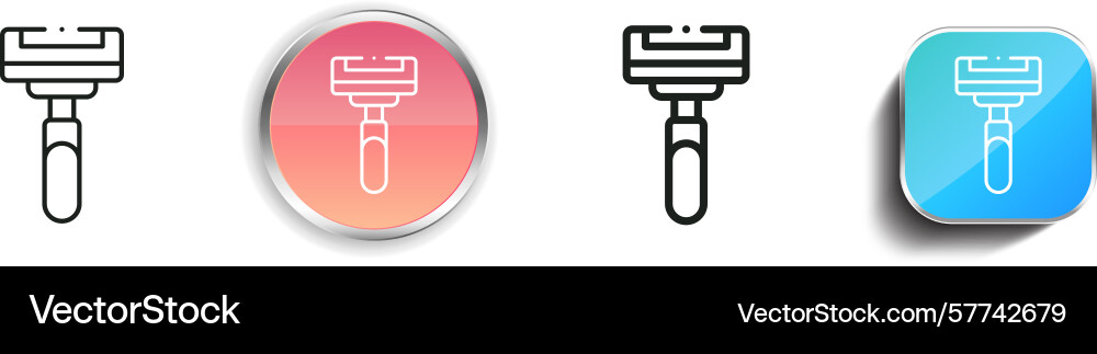 Razor icon thin linear regular and button style Razor icon thin linear regular and button style vector image