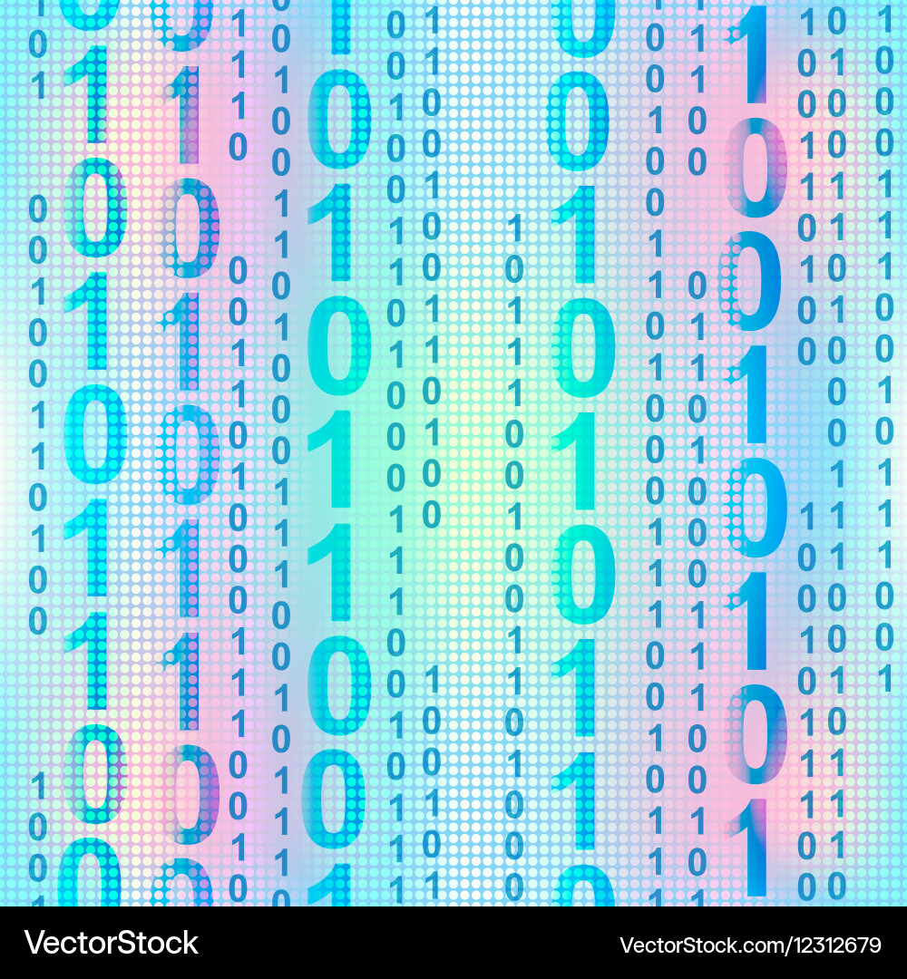 Seamless colorful binary square background vector image