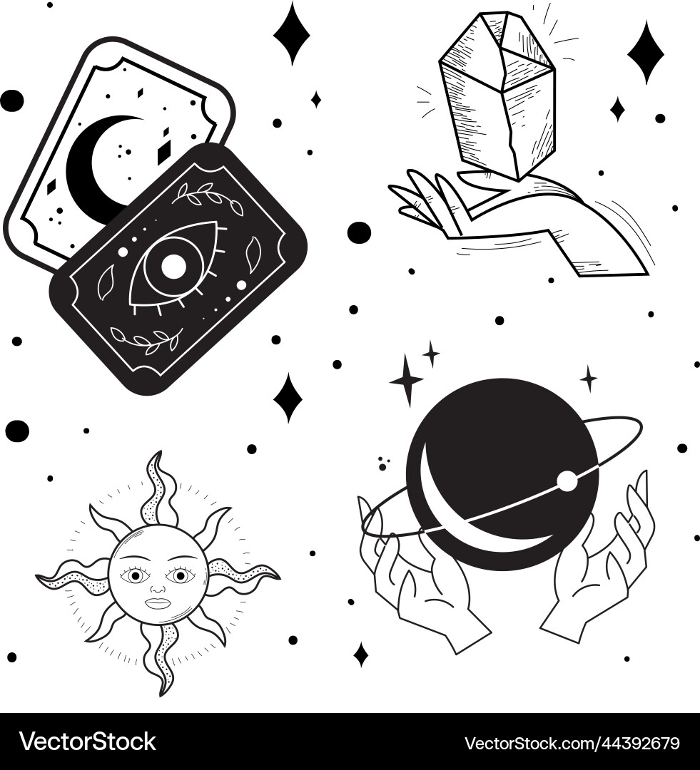 Seamless pattern background with esoterism icons vector image
