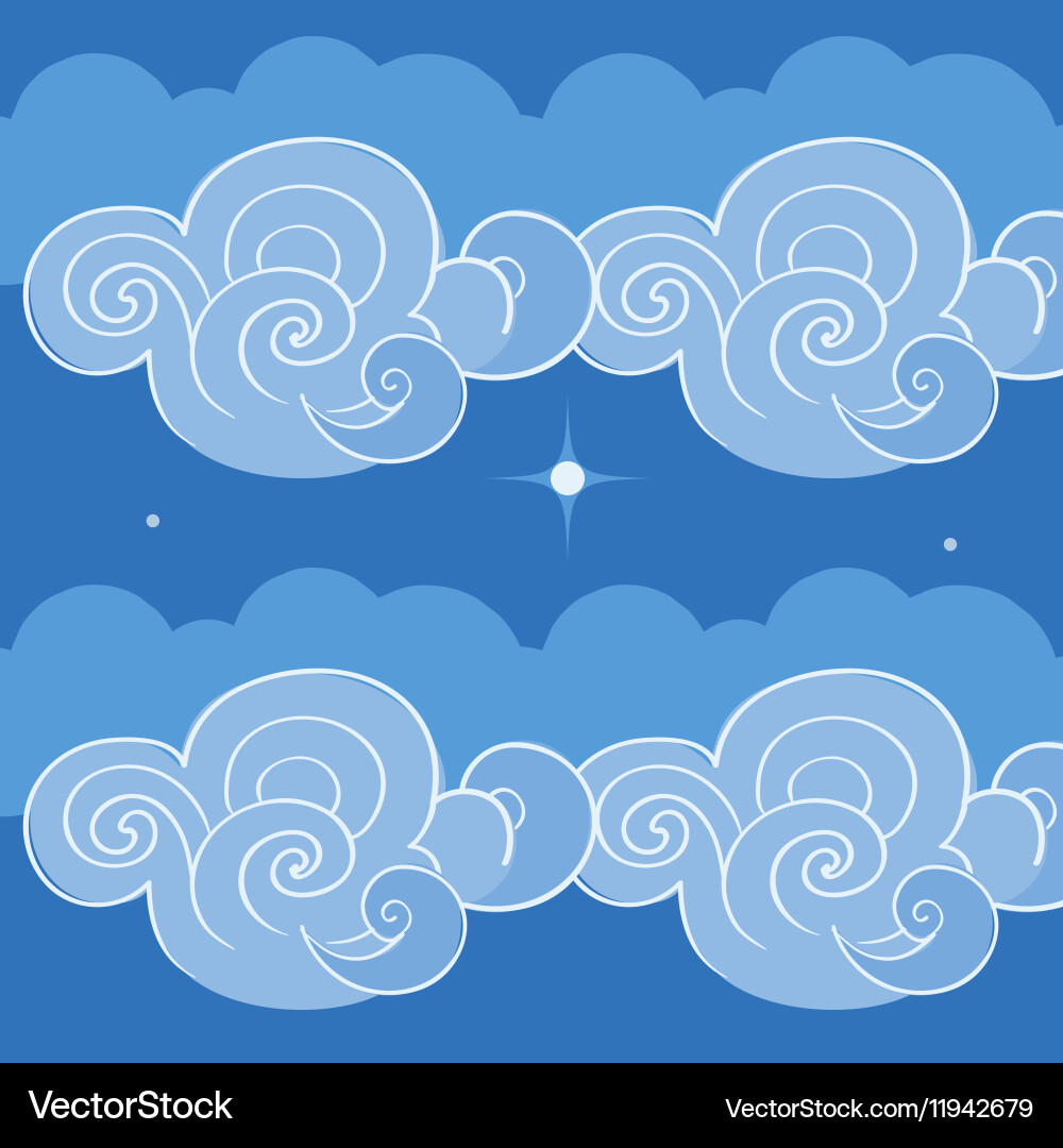 Seamless pattern with clouds vector image