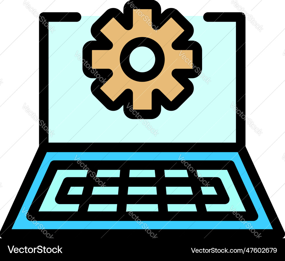 Service help computer icon flat Service help computer icon flat vector image